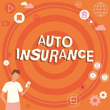 El yazısı metin oto sigortası. Ekonomik kayıplara karşı korunma üzerine yazılmış bir kelime. İş adamı Yenilikçi Düşünce Geleceğe Yönelik Fikirler.