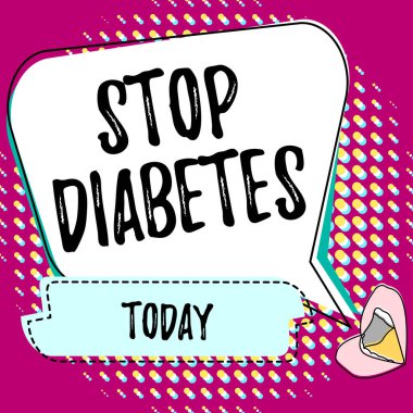 Mesajda ilhamın Diyabet 'i Durdur' u gösterdiği yazıyor. İş konsepti Kan Şekeri Seviyesi normal Enjekte edilen İnsülin Dudakları Paylaşılan Olumlu Yorumlar Kabarcıkla İyi Tepkiler.