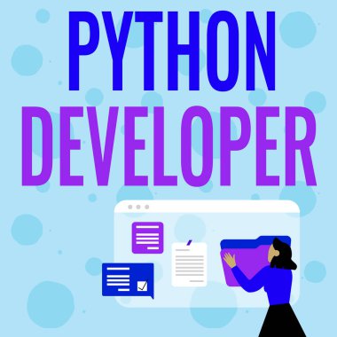 Python Geliştiricisini gösteren imza. Tarayıcı Geçmişini Düzenleyen, Çevrimiçi Dosyaları Düzenleyen, İnternet Uygulaması Mantığının Yazılmasından Sorumlu İnternet Kavramı,