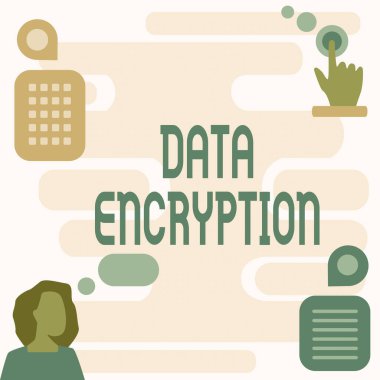 Kavramsal başlık Data Şifrelemesi. Elektronik verileri şifrelemek için Symmetrickey algoritmasına yazılan Sözcük Yenilikçi Düşünen Kadın İstikrarlı Geleceğe Yönelik Fikirler.