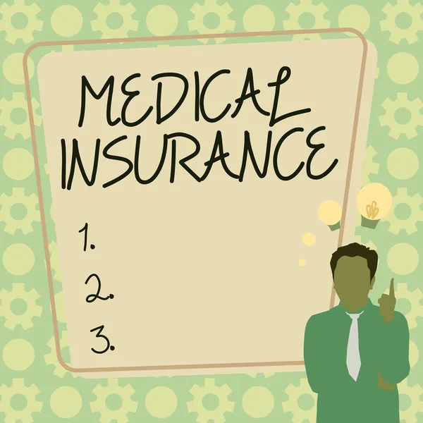 概念表示医療保険。事業の概要は、病気に起因する費用の保険を返済します。. — ストック写真