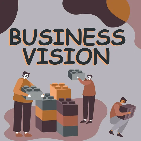 Konzeptionelle Bildunterschrift Business Vision. Geschäftsidee Wachstum Ihres Unternehmens in der Zukunft basierend auf Ihren Zielen Kollegen Zeigen Würfel repräsentiert Teamwork Diskussion Zukunftsprojekt. — Stockfoto