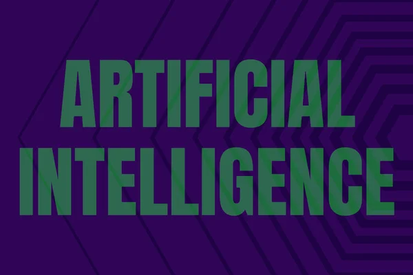 Text sign showing Artificial Intelligence. Business idea programmed to think like human and mimic his actions Line Illustrated Backgrounds With Various Shapes And Colours. — Stock Photo, Image
