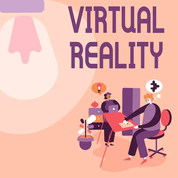 Konceptuell bildtext Virtuell verklighet. Affärsidé Virtual Reality Partners delar med sig av nya idéer för kompetensutveckling Arbetsstrategier. — Stockfoto