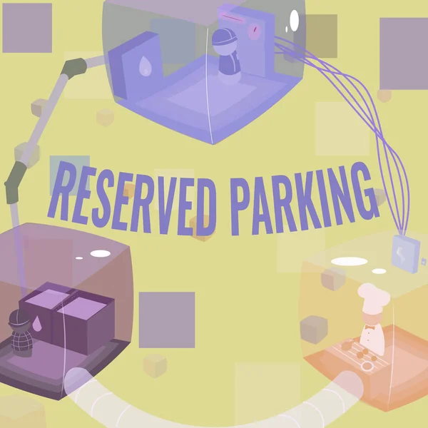 Handschrift Zeichen Reservierter Parkplatz. Konzeptionelle Foto-Parkplätze, die für bestimmte Personen reserviert sind. — Stockfoto