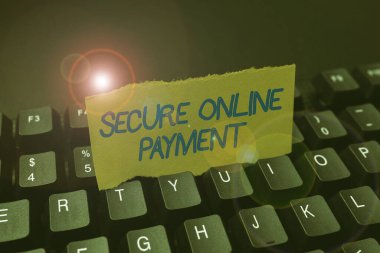 Güvenli Çevrimiçi Ödeme işareti gösteren ilhamlar. Yeni Çevrimiçi Yemek Kitabı yaratma, daktilo etme ve Yemek Pişirme Tarifleri Oluşturma İnternet Konsepti Korumalı ürün ve hizmetleri