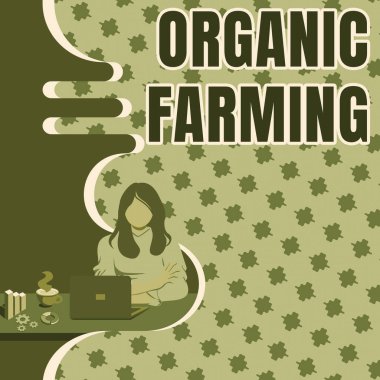 İlham, organik çiftçiliği gösteriyor. Kavramsal fotoğraf: Sürdürülebilirlik için uğraşan birleşik tarım sistemi. Oturan Kadın Dizüstü bilgisayarlı Oturum Oturumu En Son Projeleri Tartışıyor.