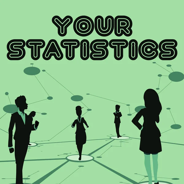 Fogalmi felirat A statisztikáid. Üzleti koncepció A statisztikáid Több csoporttag is külön gondolkodik Kapcsolt vonalak a padlón. — Stock Fotó