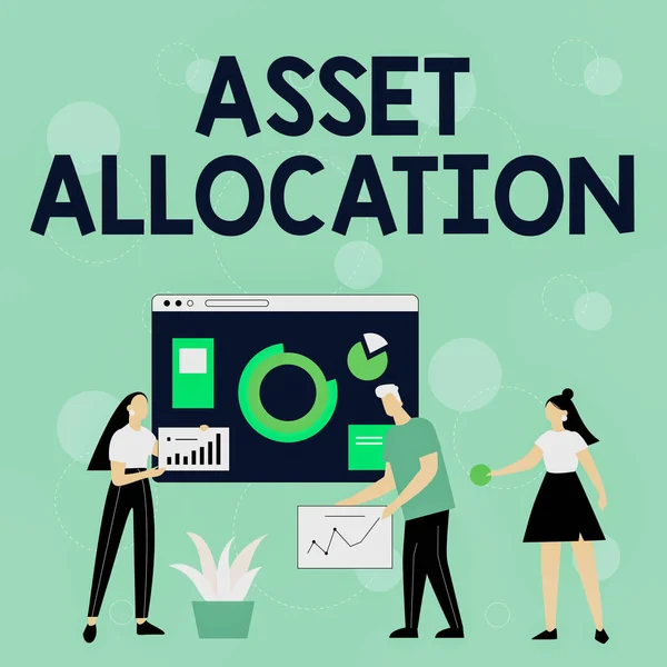 Handschrift tekst Asset Allocation. Word Written on proportion and implementation strategy to gain advantage Medewerker Samen ideeën delen voor verbetering van vaardigheden. — Stockfoto