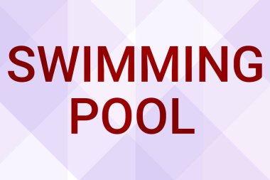Kavramsal başlık Yüzme Havuzu. İş konsepti yapısı, eğlence faaliyetleri için su tutmak üzere tasarlanmıştır. Çeşitli Şekiller ve Renklerle Çizilmiş Arkaplanlar.