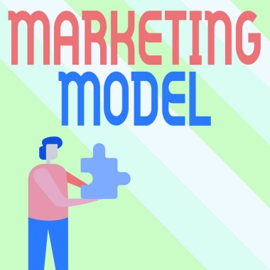 El yazısı tabelası pazarlama modeli. Konseptsel fotoğraf istatistiksel analizi, Satış İşadamı Yapboz Tutan Yapboz Parçası 'nda çok değişkenli gerilemeler gibi Yeni Gelecek Teknolojileri Açıyor