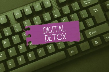 Kavramsal görüntü Dijital Detox. Elektronik ve dijital cihazların kullanımını yasaklayan iş fikri Soyut Çevrimiçi Kayıt Süreci, Kişisel Bilgiler Yazılıyor