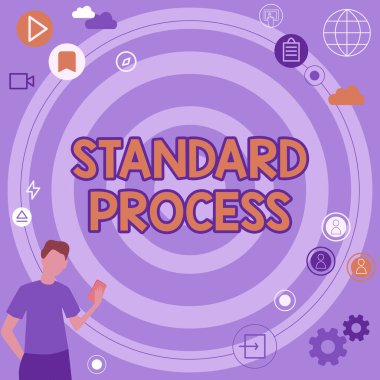 Kavramsal Başlık Standart Süreç. İş fikri kuralları nihai ürün kalitesinde İşadamı Yenilikçi Düşünce Yöntemi İstikrarlı Geleceğe Yönelik Fikirlerle eşleşmeli.