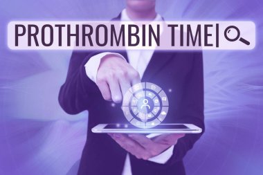 Prothrombin Zamanı 'nı gösteren ilham. İş genel değerlendirmesi, gelecekteki teknolojiyi gösteren Bayan Telefonun Baskı Ekranı 'nda uygun şekilde kan pıhtılaşması oluşturabilme yeteneğinizi değerlendirin.