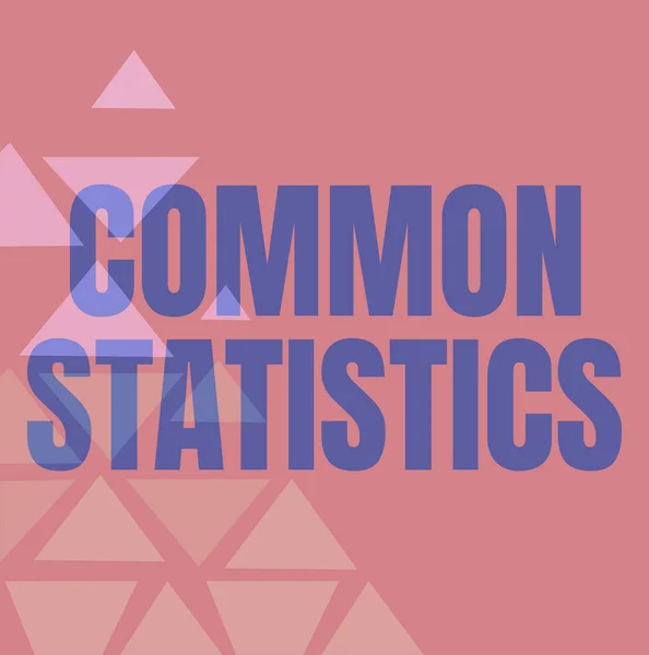 Handwriting text Common Statistics. Business concept deals with collection analysis etc of numerical data Line Illustrated Backgrounds With Various Shapes And Colours. — Stock Photo, Image