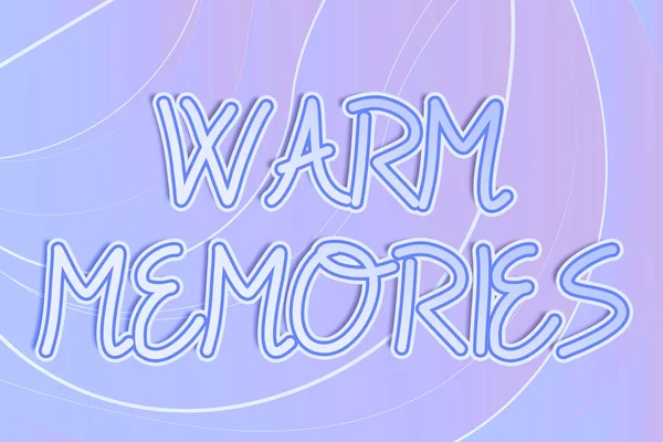 Κείμενο που δείχνει θερμές αναμνήσεις. Έννοια Internet Ζεστές αναμνήσεις Γραμμή Εικονογραφημένα Backgrounds με διάφορες μορφές και χρώματα. — Φωτογραφία Αρχείου