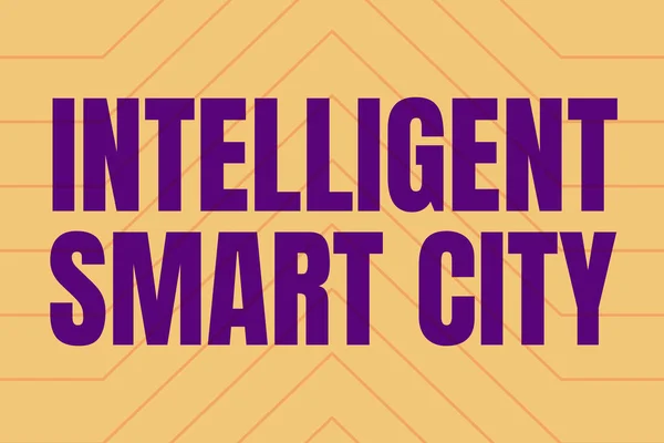 Fogalmi kijelző Intelligens Intelligens Intelligens Város. Internet Concept Városi intelligens épület automatizálási rendszer üzlet Line Illusztrált hátterek különböző formák és színek. — Stock Fotó