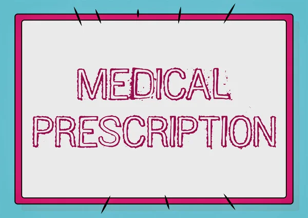Tekst bijschrift met medische voorschriften. Woord voor zorg programma geïmplementeerd door een arts lijn geïllustreerde achtergronden met verschillende vormen en kleuren. — Stockfoto