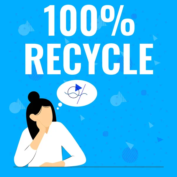 Концептуальный дисплей 100% Recycle. Слово за слово содержит 100-процентный постпотребительский рекуперированный материал для новых удивительных тактических идей.. — стоковое фото