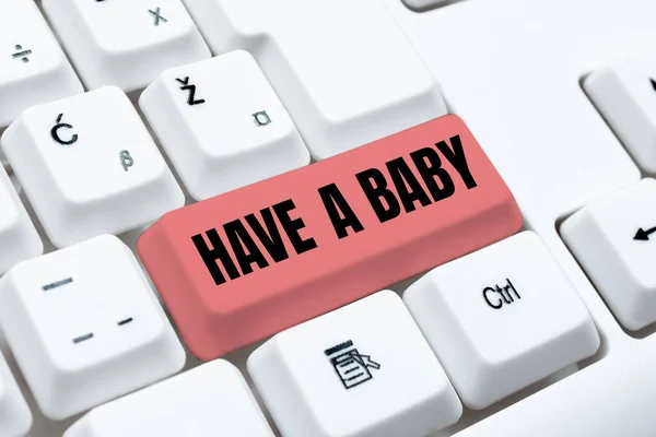 Inspiráció jelét mutatja Legyen gyereked. Üzleti kirakat szülők várják, vagy lesz egy újszülött gyermek Gépelés Program Funkcionális leírások, Létrehozása Új E-mail cím — Stock Fotó