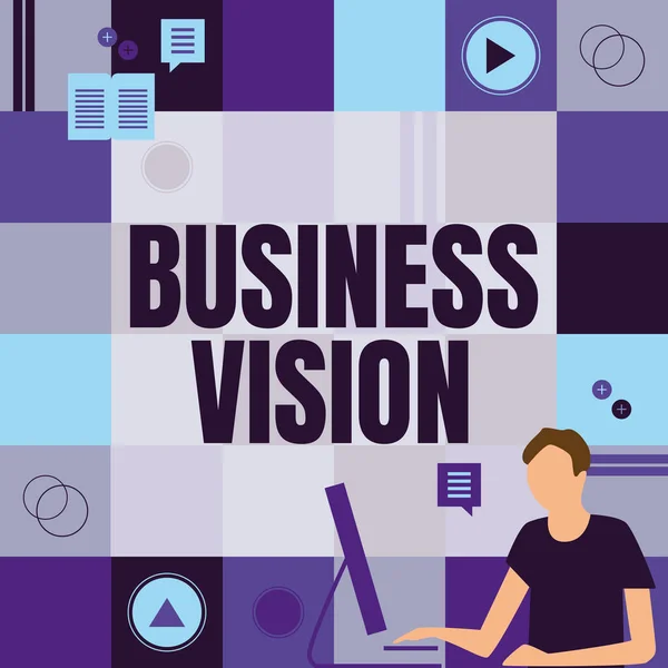 Ručně psané znamení Business Vision. Obchodní přístup roste vaše podnikání v budoucnu na základě vašich cílů Podnikatel Inovativní myšlení Vedoucí nápady Směrem ke stabilní budoucnosti. — Stock fotografie