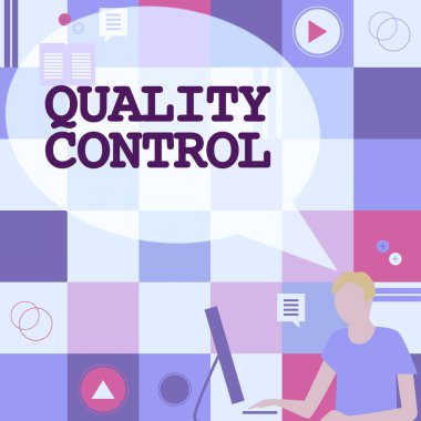 İlham, işaret Kalite Kontrol 'ü gösteriyor. İş yaklaşımı, standartlara göre satılan ürün veya hizmetlerin, İstikrarlı Geleceğe Yönelik Fikirlere Yönelik Yenilikçi Düşünce.