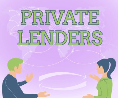 Er Lenders 'ı gösteren bir ilham. Yeni Fikirler Dünya Haritası Beyin Fırtınası Yeni Çözümleri Tartışan İki Takım arkadaşına borç para veren bir kişi veya kuruluş kavramsal fotoğrafı.