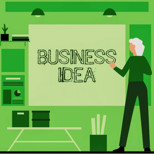 Testo che mostra l'ispirazione Business Idea. Business concept il concetto che può essere utilizzato per scopi commerciali Businesswoman Casual Standing Presenting Charts e nuove idee meravigliose. — Foto Stock