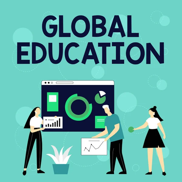Handschrifttekst Global Education. Business overzicht ideeën geleerd om je s te verbeteren is perceptie van de wereld Medewerker Samen helpen Ideeën delen voor verbetering van vaardigheden. — Stockfoto