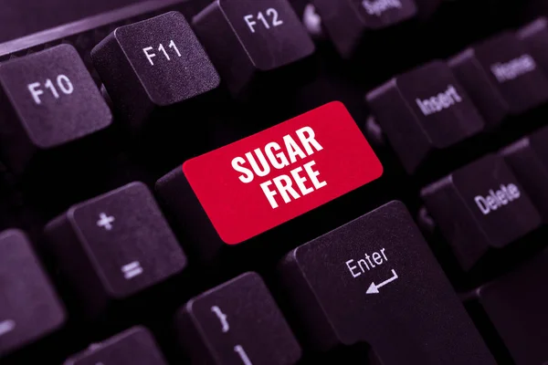 Inspirace ukazující nápis Sugar Free. Internet Koncept obsahující umělé sladidlo místo cukru Psaní pracovní smlouvy Vzorek, Přepis on-line talk show Audio — Stock fotografie