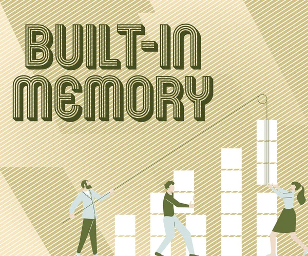 Szöveg megjelenítése Built In Memory. Koncepciós fotó eszköz vagy funkció szerepelnek valami részeként azt Illustration Of Partners épület új csodálatos ötletek készségek fejlesztése. — Stock Fotó
