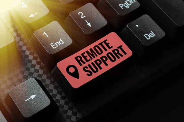 Conceptual display Remote Support. Word Written on help endusers to solve computer problems and issues remotely Writing Online Research Text Analysis, Transcribing Recorded Voice Email — Stock Photo, Image