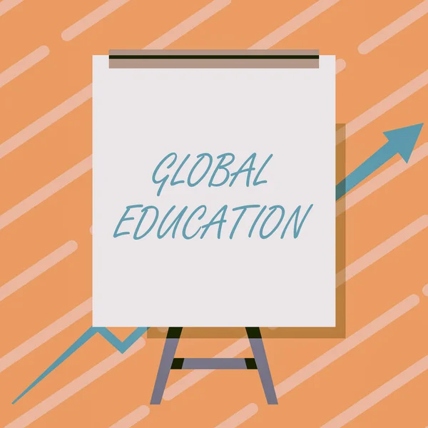 Podpis koncepcyjny Edukacja globalna. Biznes showcase pomysły nauczył do zwiększenia czyjeś s jest postrzeganie świata Whiteboard Rysunek ze strzałką idzie w górę prezentując rosnący wykres. — Zdjęcie stockowe