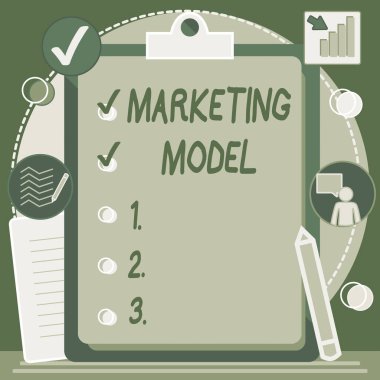 Kavramsal Pazarlama Modeli. İş konsepti istatistiksel analizi, satış panosu çizimlerinde listedeki İşaretli İşaretli Ögeler gibi çok değişkenli gerilemeler.