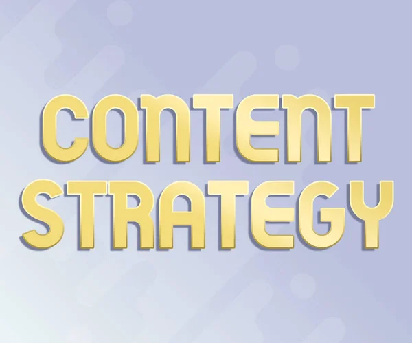 콘텐츠 전략 (Content Strategy) 은 다음을 가리킨다. 비즈니스 개념 중요 한 마케팅 접근을 분산하여 구매자 라인 일러스트 레이티 드 백 그라운드 With Various Shapes and Colours. — 스톡 사진