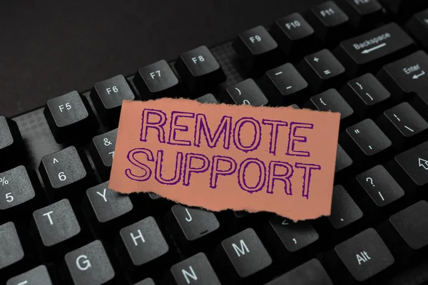 Text sign showing Remote Support. Internet Concept help endusers to solve computer problems and issues remotely Connecting With Online Friends, Making Acquaintances On The Internet — Stock Photo, Image