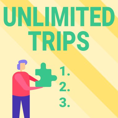 Sınırsız Seyahat sunan metin başlığı. İş seyahatleri ya da geziler, özellikle de zevk için. İş adamı, yapboz parçasını tutuyor. Yeni Gelecek Teknolojileri Açıyor.