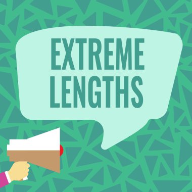 Metin Ekstrem Uzunlukları gösterimi yazılıyor. Daha iyi bir şey yapmak için büyük ya da aşırı çaba sarf edin Yüksek sesli megafon Halka Yeni Harika Duyurular Yap