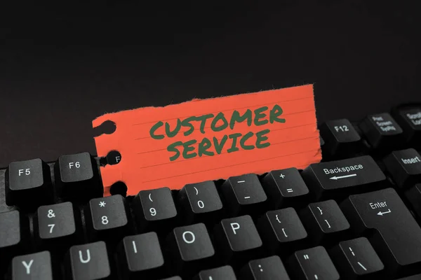 Text sign showing Customer Service. Word Written on direct interaction with the consumers offering support Typing Program Code Script, Abstract Downloading New Online Journal — Stock Photo, Image