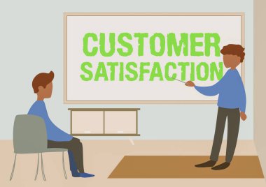 Müşteri memnuniyetini gösteren bir mesaj. Sınıf Ötesi Tüketici Beklentisi Öğretmen ve Öğrenci Çizimlerinin Sınıfta Özel Olarak Sınıflandırılmasından Tatmin Edildi.