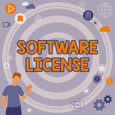 Kavramsal başlık Yazılım Lisansı. Yazılım İşadamı Yenilikçi Düşünce Öncüleri İstikrarlı Geleceğe Yönelik Fikirlerin yeniden dağıtımını düzenleyen hukuki araç kelimesi.