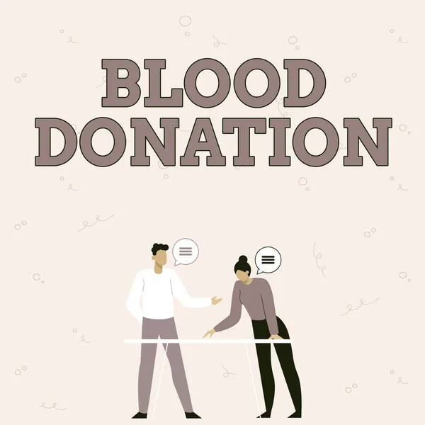 Didascalia concettuale Donazione di sangue. Internet Concept Processo di raccolta di test e stoccaggio del sangue intero Partner Condivisione di nuove idee per migliorare le strategie di lavoro di abilità. — Foto Stock
