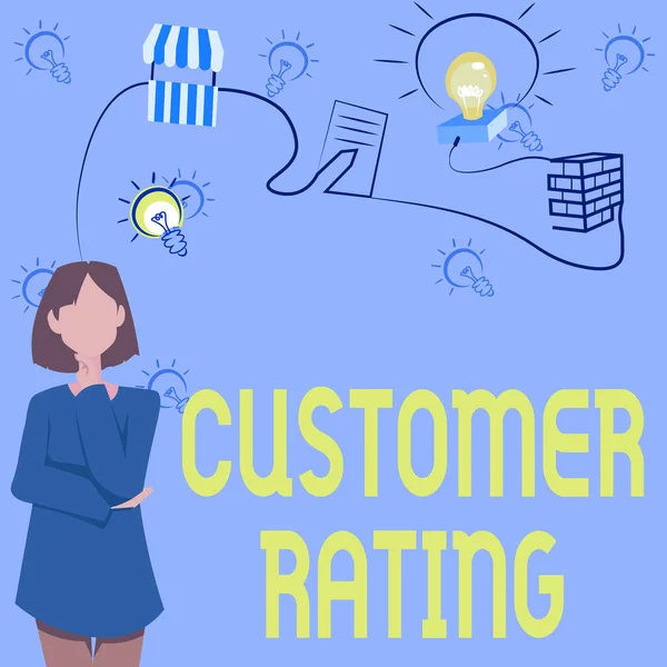 Τίτλος κειμένου που παρουσιάζει Customer Rating. Internet Concept Κάθε σημείο των πελατών ενισχύει την εμπειρία Γυναίκα Καινοτόμος σκέψη οδηγώντας ιδέες προς ένα σταθερό μέλλον. — Φωτογραφία Αρχείου