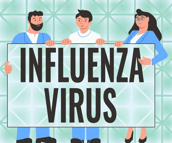 Señal de escritura a mano Virus de la Influenza. Visión general de las empresas: una enfermedad infecciosa causada por un virus de la influenza. —  Fotos de Stock