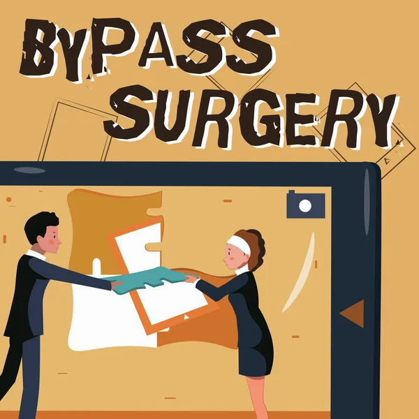 Konzeptionelle Bildunterschrift: Bypass Surgery. Geschäftsidee Art der Operation, die den Blutfluss zum Herzen verbessert Kollegen, die neue Projektpläne erstellen, die neueste Ideen präsentieren. — Stockfoto