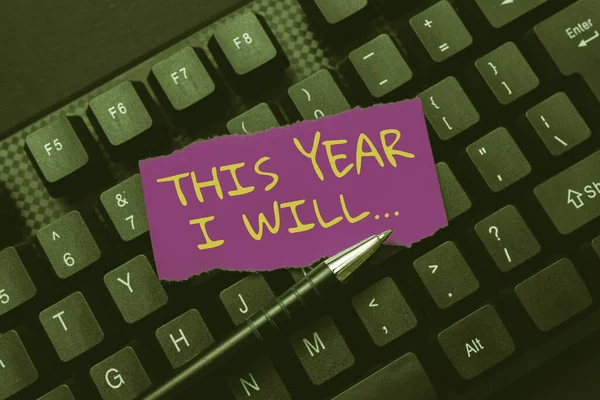 Text caption presenting This Year I Will.... Internet Concept things plan to do for a period of time Personal guide Typing Business Agreement Letter, Typewriting New Binding Contract — Stock Photo, Image