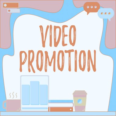 Kavramsal Görüntü Tanıtımı. İnternet Bir şey tanıtan veya tanıtan bir video veya kısa film kavramı Tablet Kalem Tutucu Açık Boş Not Defteri Düzenlenmiş.