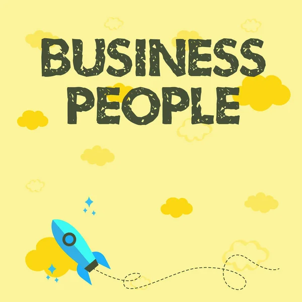 Inspiración mostrando signo Business People. escaparate de negocios Las personas que trabajan en los negocios, especialmente a nivel ejecutivo Rocket Ship Lanzamiento rápido hacia el espacio exterior. —  Fotos de Stock