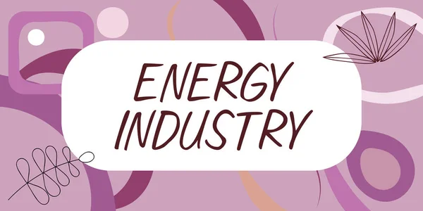 Text sign showing Energy Industry. Business showcase industries involved in the production and sale of energy Blank Frame Decorated With Abstract Modernized Forms Flowers And Foliage. — Stock Photo, Image