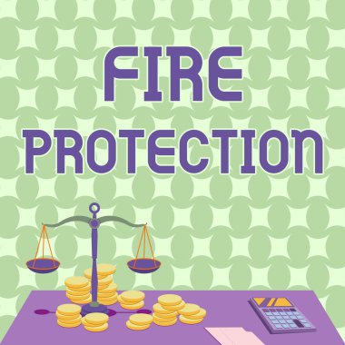 Mesaj işareti yangın korumasını gösteriyor. Yangının yıkıcı ölçek haline gelmesini önlemek için alınan iş fikri önlemleri Madeni Para Hesaplayıcı İpoteklerle çevrili.